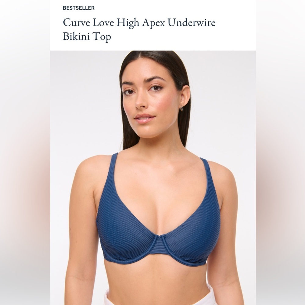 NWT Abercrombie & Fitch Curve Love High Apex Underwire Bikini Top